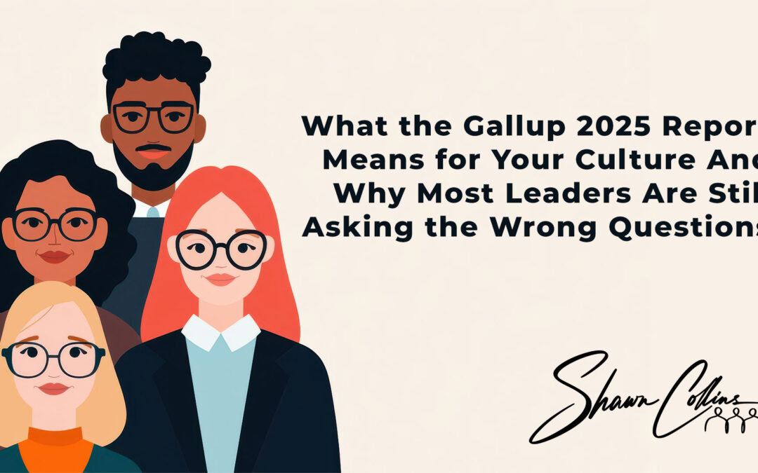 Modern office space with divided team energy, symbolizing culture transformation after Gallup’s 2025 workplace report.