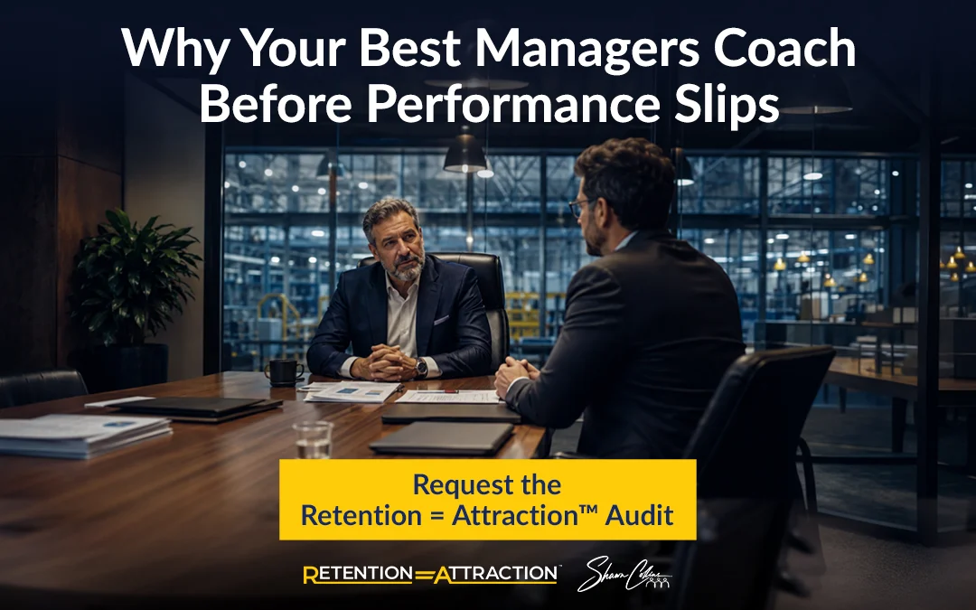 A business leader coaching a manager during a strategic discussion focused on leadership development and employee retention.